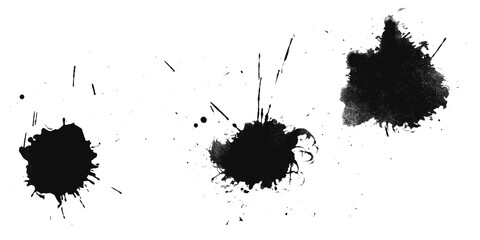3 schwarze Kleckse - Sammlung von Farbspritzern