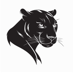 Black Panther Staring with Fierce Eyes Vector Illustration Design