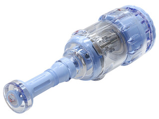 Sophisticated blue innovative technology medical device offers a sleek professional aesthetic for advanced healthcare solutions and future medicine