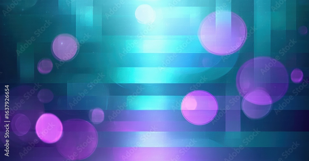 Aufkleber abstract background features vibrant blue, purple hues. circles overlap rectangular shapes creating 