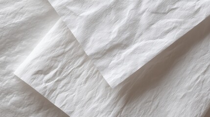 Obraz premium Close-up of Soft White Tissue Paper Showing Texture and Folds in a Neutral Background