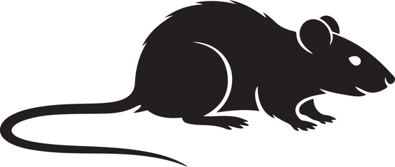 Obraz premium Simple Rat Vector Illustration with Smooth Lines and Minimalist Style Art