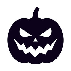 Scary Pumpkin Silhouette – Halloween Jack-o’-Lantern Vector