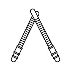 nunchaku martial arts weapon vector on white background 