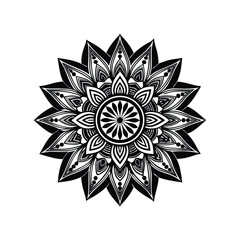 Obraz premium Intricate Black Mandala Design With Detailed Patterns On White Background vector illustration