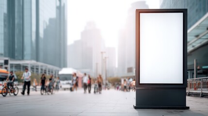 Blank Advertisement Billboard Mockup in Urban City Center for Marketing and Promotion Campaigns