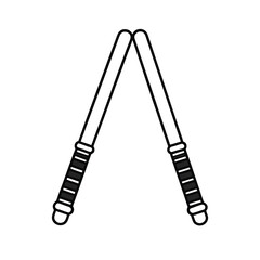 nunchaku martial arts weapon vector on white background 