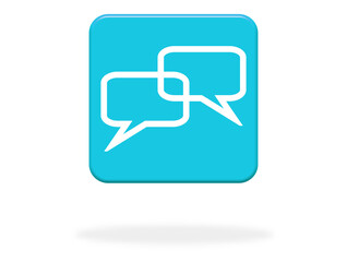 Blauer Button mit Schatten zeigt: Forum oder Diskussion