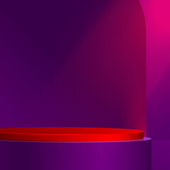 3d Round podium stage with nice and creative symbols 