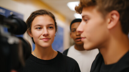 Teenage Filmmakers Create Anti-Bullying Short Film in School Hallway