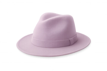 Stylish pink fedora hat isolated on transparent background, perfect for fashion and accessory designs