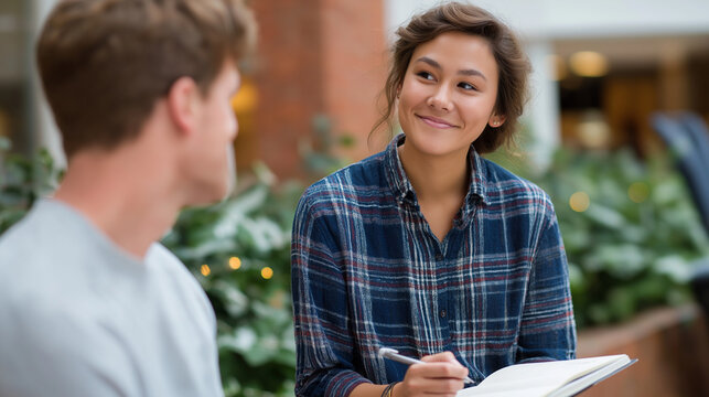 University sociology student conducts interview research project