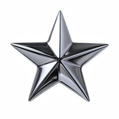 Obraz premium Polished Metallic Five-Pointed Star Emblem with Reflective Surface and Sharp Edges