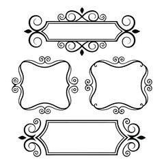 Elegant vintage ornamental decorative frames and borders in a classic baroque style with intricate scrollwork and flourishes perfect for invitations or certificates