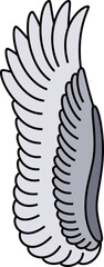 Fluffy gray color bird wing