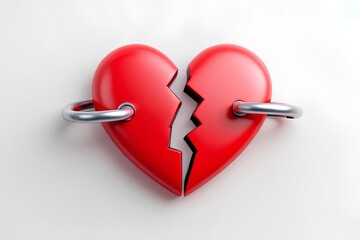 Symbolic representation of a painful heartbreak and the struggle of a failed relationship