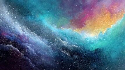 Fototapeta premium cosmic nebula colorful swirls galaxy