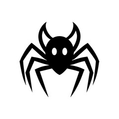 Obraz premium Spider with small horns on transparent background silhouette