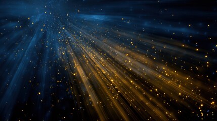 golden light beams cosmic dust