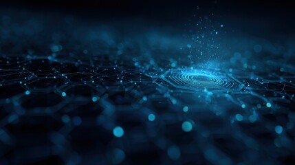 glowing blue digital network pattern