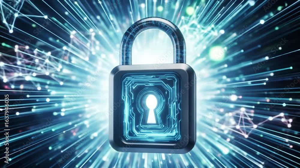 Aufkleber digital security and network protection cybernetic locks for secure data stream transmission