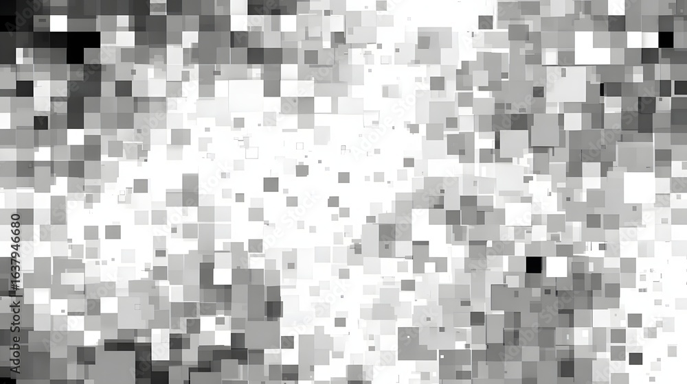 Poster abstract grayscale design of many squares.