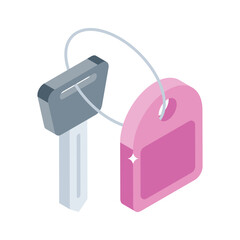 A customizable isometric icon showing car key
