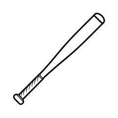 simple baseball bat outline vector on white background 