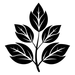 Leaf Whispers vector clean black silhouette design white background