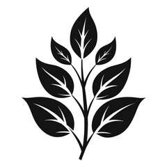 Leaf Whispers vector clean black silhouette design white background
