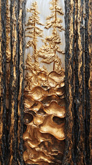 Gold landscape artwork