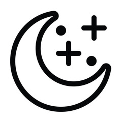Fototapeta premium Outline moon icon for lunar, night, and celestial themes.