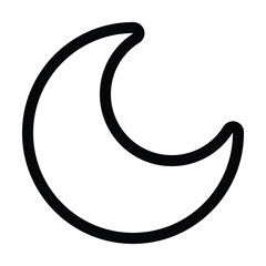 Outline moon icon for lunar, night, and celestial themes.