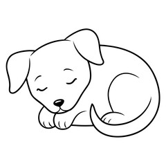 puppy sleeping vector