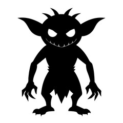 goblin vector clean black silhouette design white background