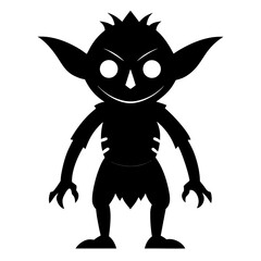 goblin vector clean black silhouette design white background