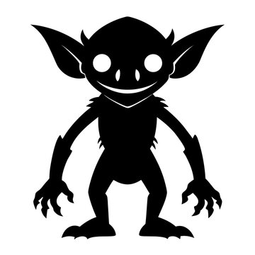 goblin vector clean black silhouette design white background