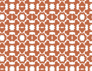 Burnt Orange and White Geometric Medallion Pattern
