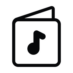 Outline music album icon for album, song, and track.