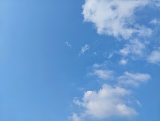 Clear blue sky with clouds for International clean air day for blue sky concept, Copy space