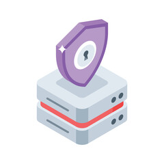 Premium isometric icon of server security infrastructure