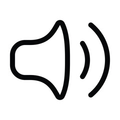 Outline volume icon for audio, sound, and speaker level.