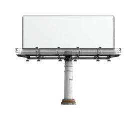 Advertising billboard display in urban environment empty space, isolated on transparent background, png