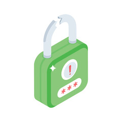 Well designed isometric icon showing privacy breach warning