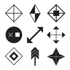 Geometric Bold and Thin Arrows Set

