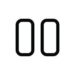 Outline pause icon for hold, break, or media stop.