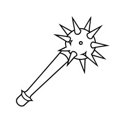 spiked bat outline vector on white background