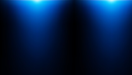 A dark blue gradient background with two bright light flares at the top edge of the composition space