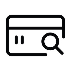 Outline credit card icon for payment, banking, and transactions.