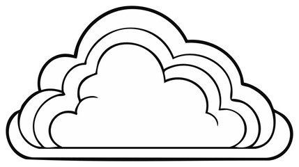Fototapeta premium Stylized Cloud Outline Illustration with Multiple Layers, Meteorology Concept